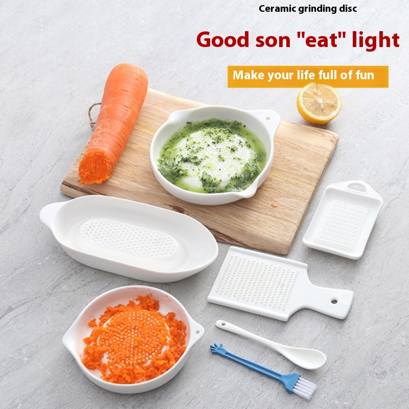 Ceramic Baby Food Grinder Baby Food Grinding Bowl Manual Vegetable Puree Food Processor Food Tool