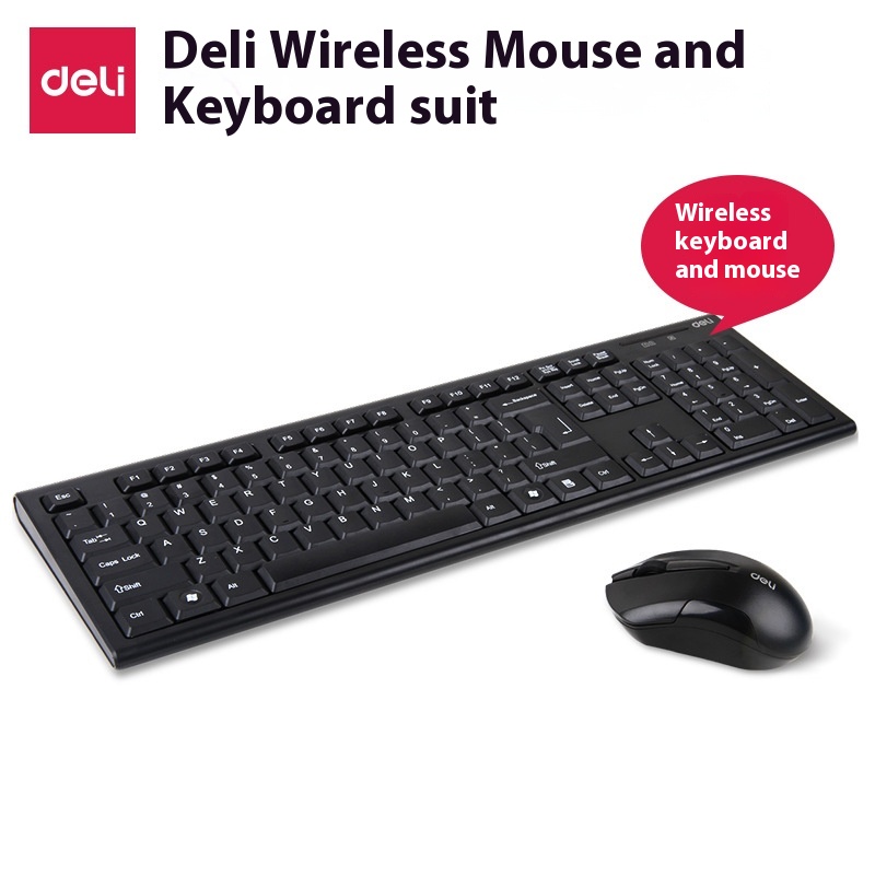Deli3728 Wireless Multimedia Keyboard And Mouse Set Wireless Keyboard And Mouse Set Gift Office Supplies