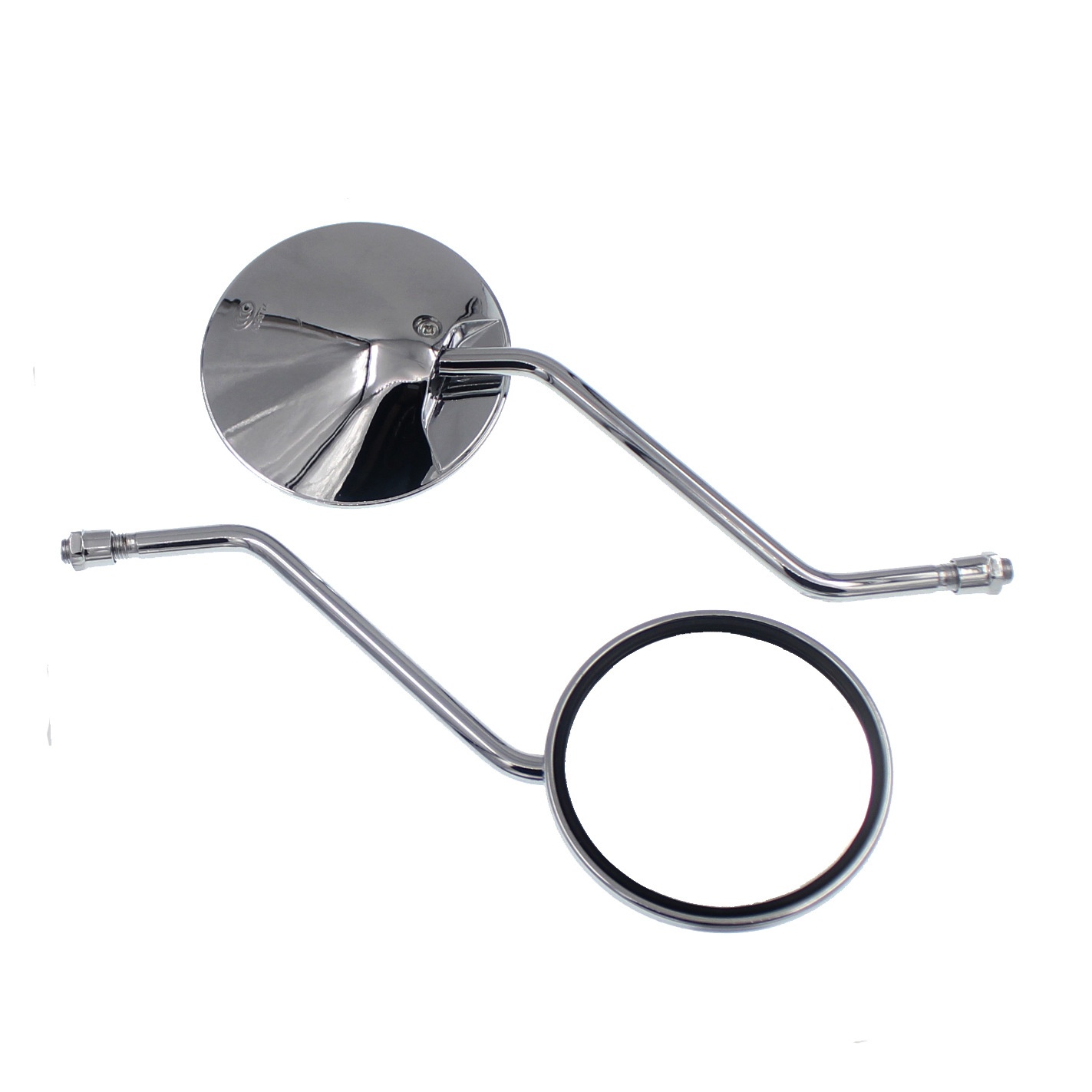 Motorcycle Rearview Mirror10mm Round Mirror Electric Motorcycle Riding Mirror Simple Battery Car Reversing Mirror