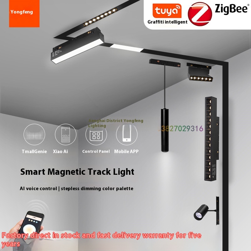 Magnetic Track Light Embedded Zigbee Graffiti Smart Home Hotel Office Track Led Mainless Line Light
