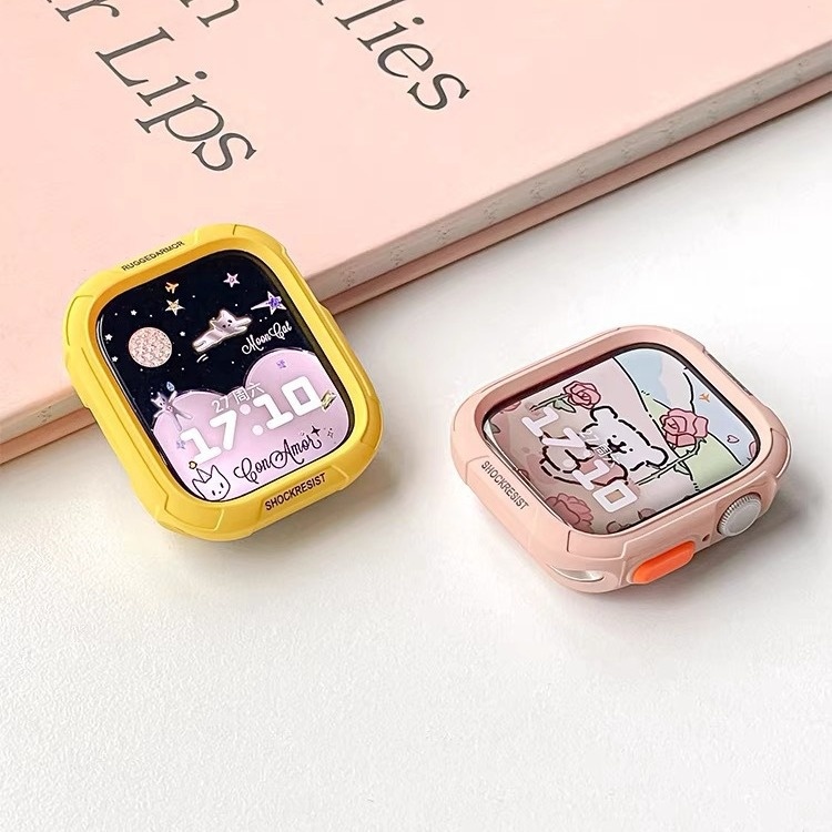 Suitable For Apple Watch9 Protective Case Iwatch8 Apple Watch76 Contrast Color Soft Shell Ultra Drop-proof Case