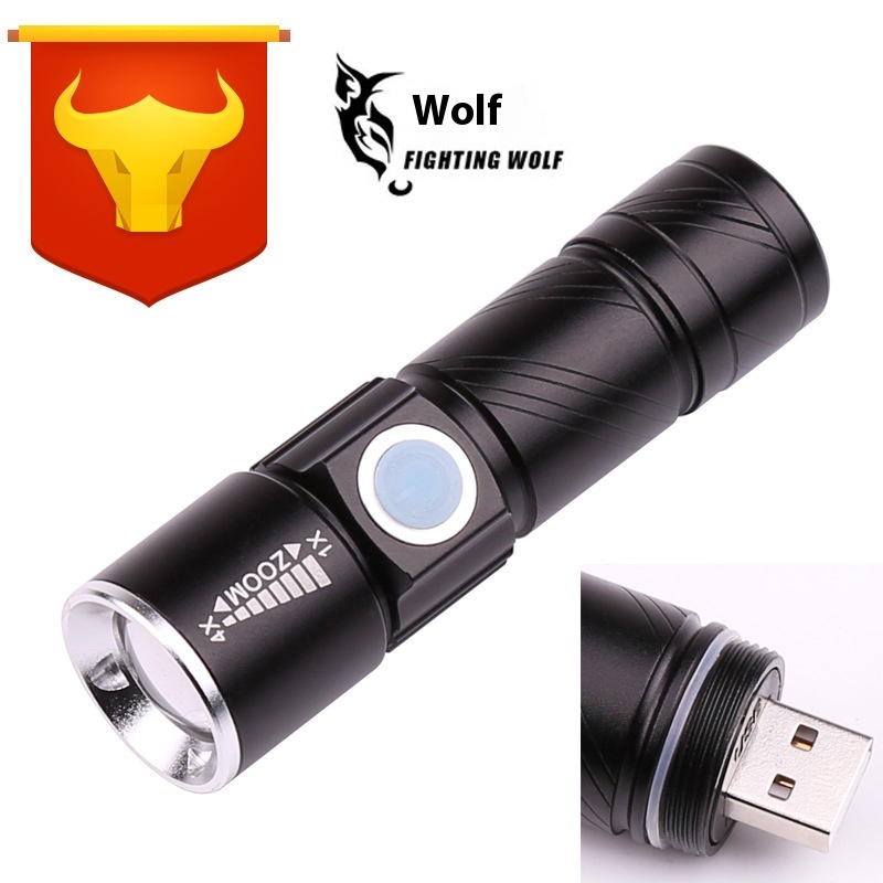Genuine Led Aluminum Alloy Flashlight Stretch Zoom Q5 Strong Light Flashlight U S B Rechargeable Mini Flashlight