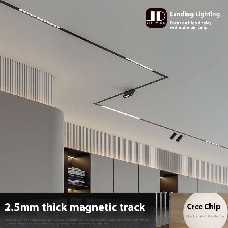 Magnetic Track Light Home Light Embedded No Main Light Lighting White Surface Mounted Rail Led Track Line Light