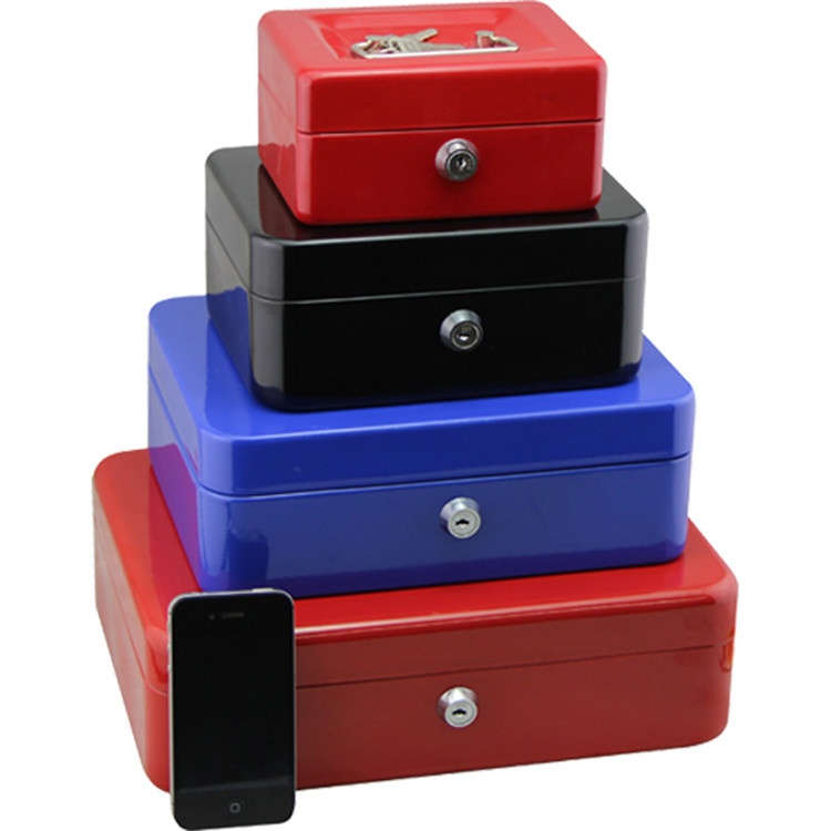 Lockable Iron Box Portable Small Cash Box Desktop Storage Box Safe Storage Seal Change Password Box Mini