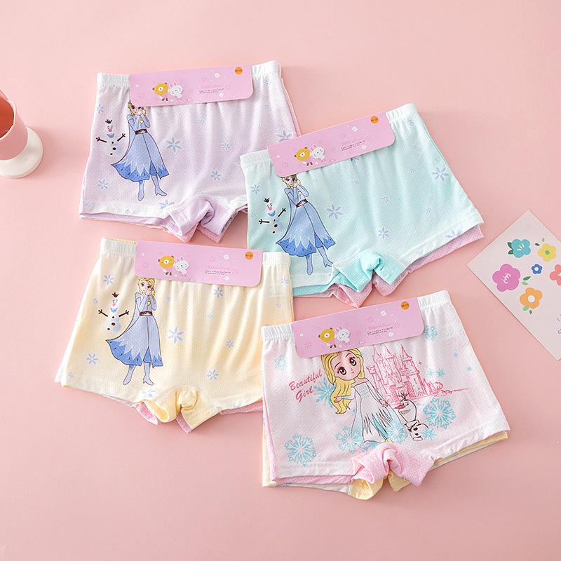 [6 Items] Xinjiang Cotton Children's Underwear, Cotton Girls' Thermal Underwear, Boxer Briefs, Cartoon Baby Underwear