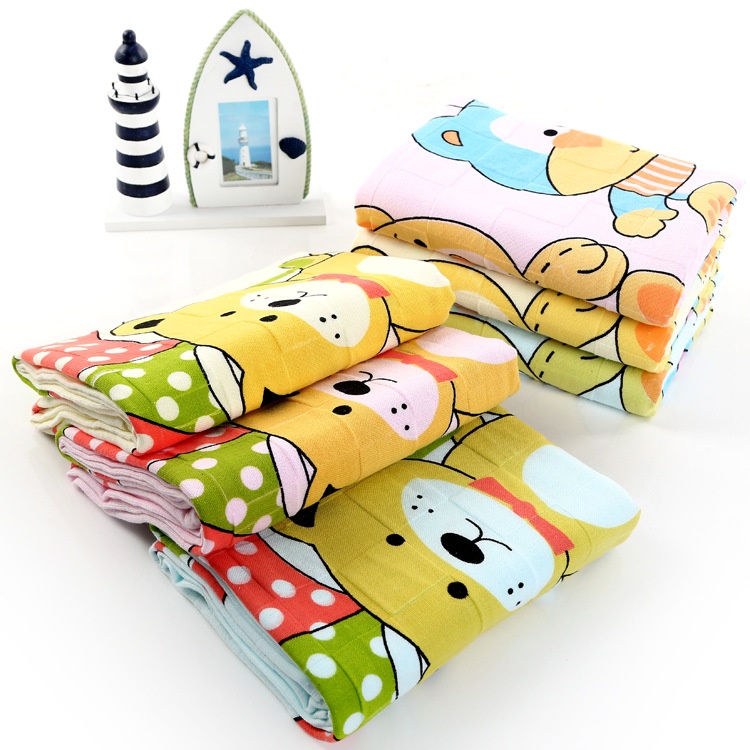 Pure Cotton Gauze Printed Bath Towel Infant And Child Towel Quilt Kindergarten Quilt