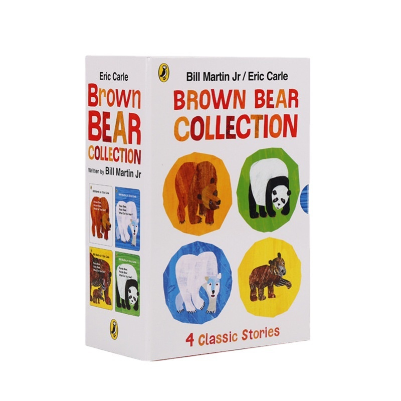 Little Bien Dian Reading Eric Carle Brown Bear Series4-volume Boxed Children's English Enlightenment Picture Book Dian Reading