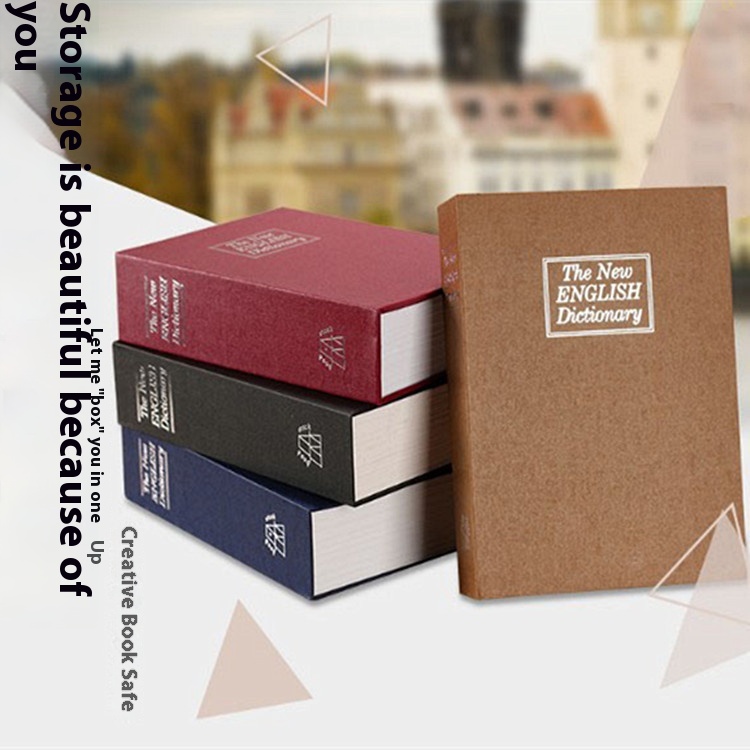 Key Style Medium Creative Book Storage Box Safe Box Color Printed Book Safe Cash Box Simulation Book