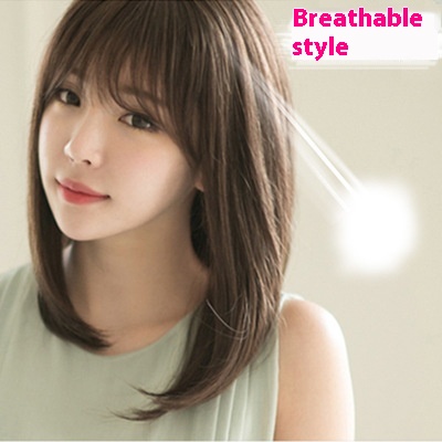 Wig For Women With Medium-length Straight Hair And Oblique Bangs, Medium-length Curly Hair For Women, Fluffy Women's Hair, Short Hair, Bobo Wig