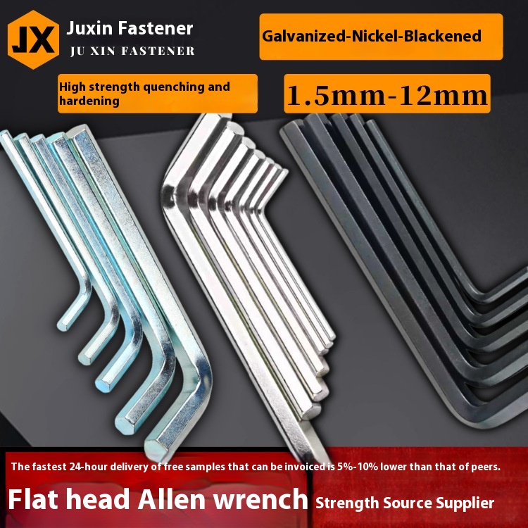 Nickel Plated\zinc Plated\blackened Hexagonal Wrench Flat Head L-shaped Inner6-corner Small Wrench Black\blue And White Hexagonal Key