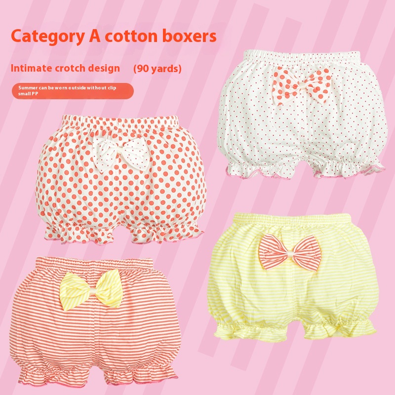 Children's Underwear Girls Boxer Briefs0-1-3-5 Years Old Baby Shorts Cartoon Cute Princess Four Corners