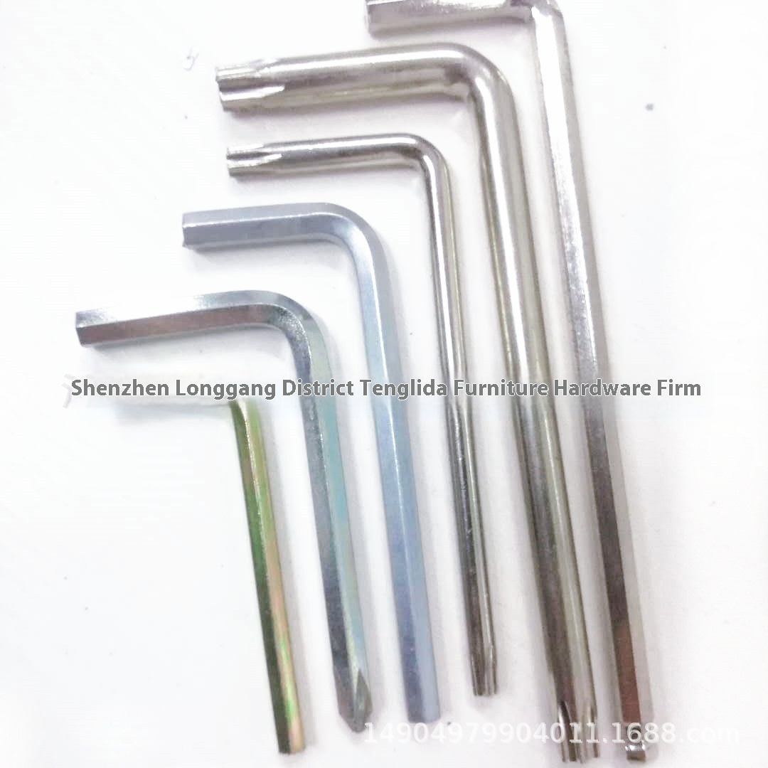 Hexagonal Wrench Color Zinc, Black, White Zinc M4, M5, M6 Hexagonal Wrench L-shaped Hexagonal Wrench