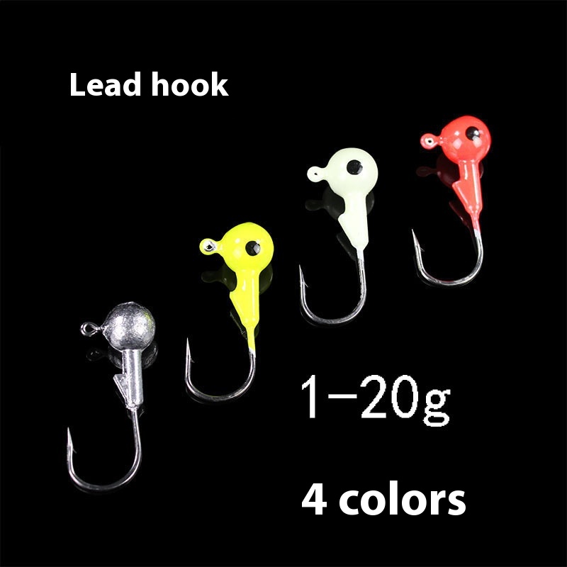 Lure Lead Head Hook Fish Hook Luminous Primary Color Lead Head Hook Lure Fishing Gear1-45g