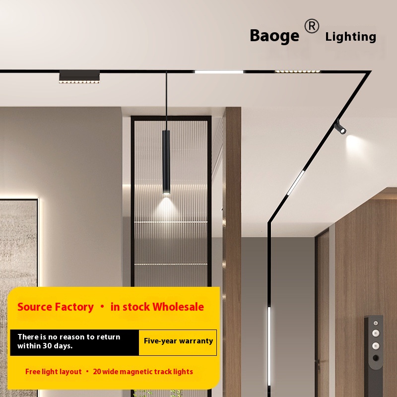 48 V Magnetic Track Light Embedded Living Room Home Smart Mainless Lamps Concealed And Surface Mounted20 Wide White Track