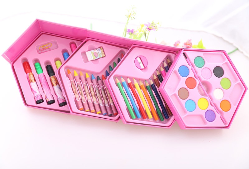 Children's Gift Cartoon Stationery Set Gift Box Children's Christmas Gift46 P C Painting Set Watercolor Pen