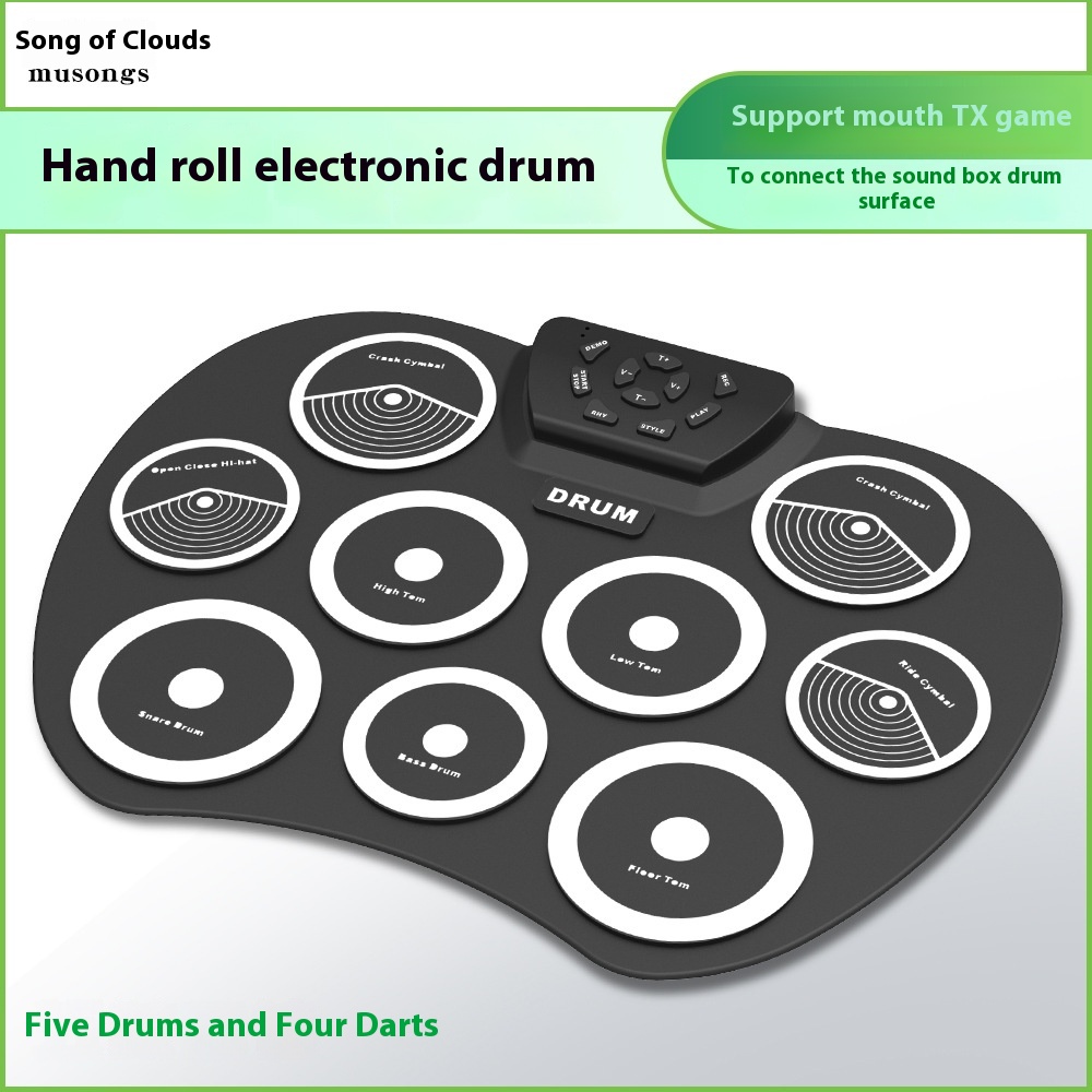 Hand-rolled Electronic Drum Desktop G801 Supports D T X Games Portable Usb With Pedal Drum Kit For Children Beginners