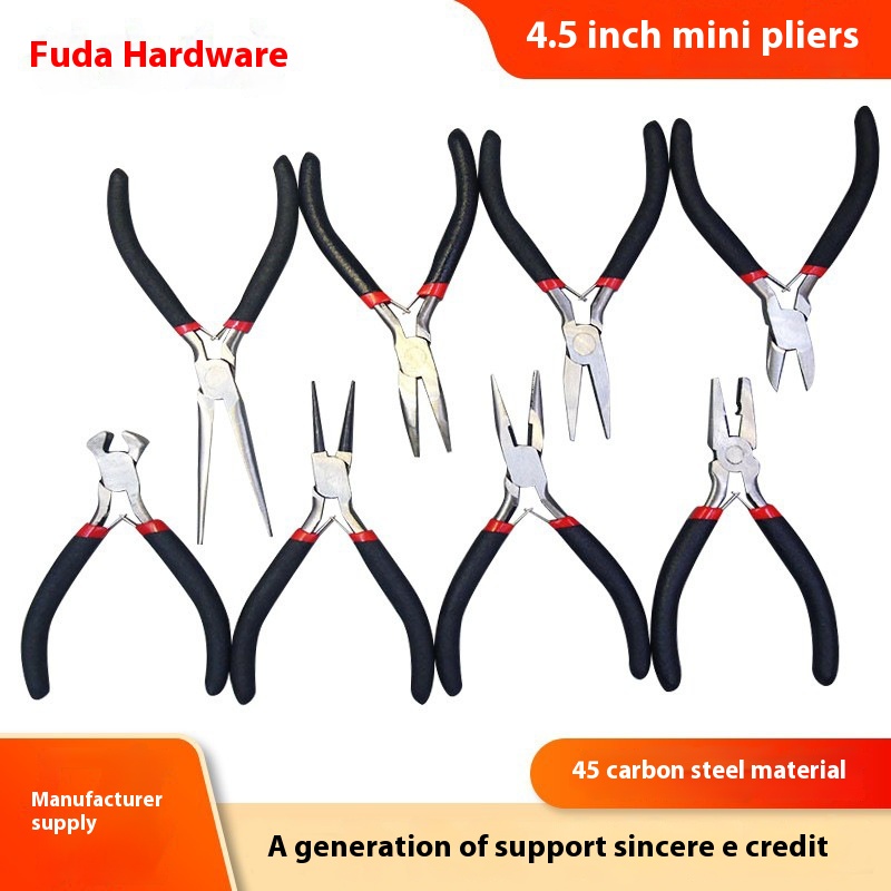 Mini Pliers Crafts Small Pliers4.5 Inch Needle Nose Pliers Diagonal Nose Pliers Wire Pliers Flat Mouth Handmade Beaded Diy Pliers