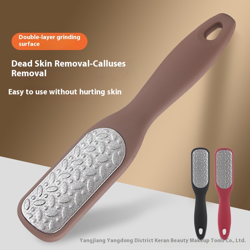 Stainless Steel Foot File, Foot Grinder, Leather Foot Rub Stone, Dead Skin File, Foot Exfoliation Care Tool