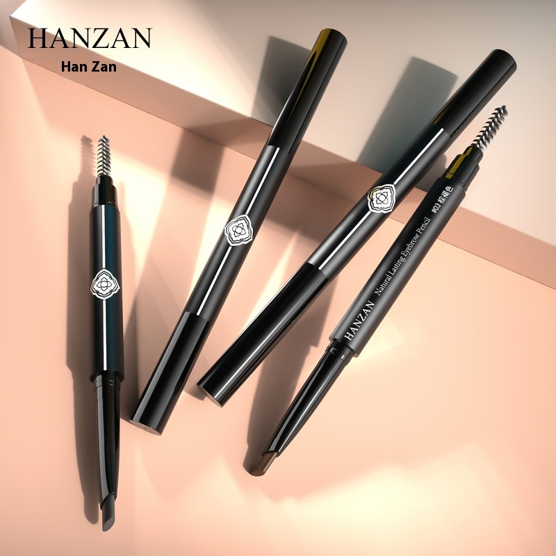 Hanzan Automatic Eyebrow Pencil Anti-sweat Long-lasting Anti-makeup Natural Double-headed Eyebrow Pencil Waterproof Anti-smudge Eyebrow Pencil