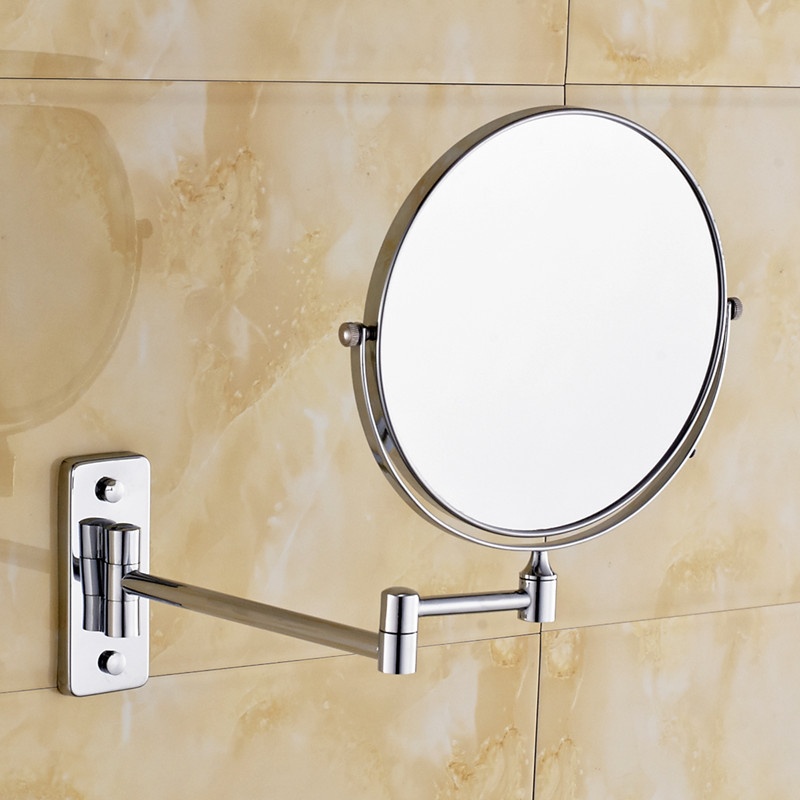 Minghao Bathroom Bathroom Wall-mounted Beauty Mirror Bathroom Mirror Bathroom Mirror Cosmetic Mirror Copper Can Magnify3 Times