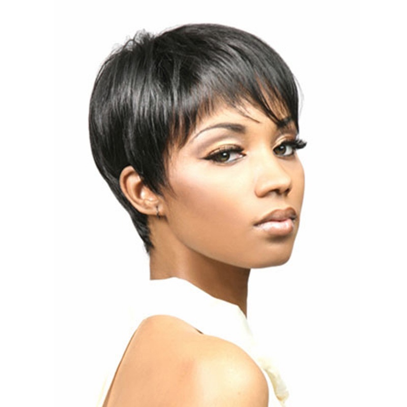European And American Fashion Ladies Short Straight Hair Wig Black Wig