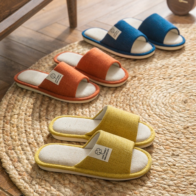 Slippers For Women At Home, Summer, Home, Indoor Floor, Non-slip, Universal For All Seasons, Men's Spring And Autumn Home Linen Slippers, Cotton And Linen