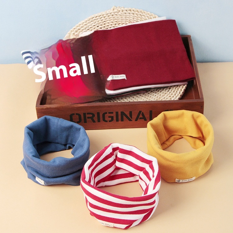 Korean Autumn And Winter Cotton Warm Children's Scarf Solid Color Pullover Scarf Infant Baby Neck Cover