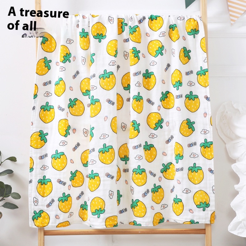 Summer Thin Four-layer90*90 Gauze Wrap Baby Cotton Bath Towel Wrapborn Baby Summer Wrap