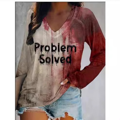 Hot-Selling Halloween Women's Long-Sleeve T-Shirt,Raglan V-Neck With Digital Print