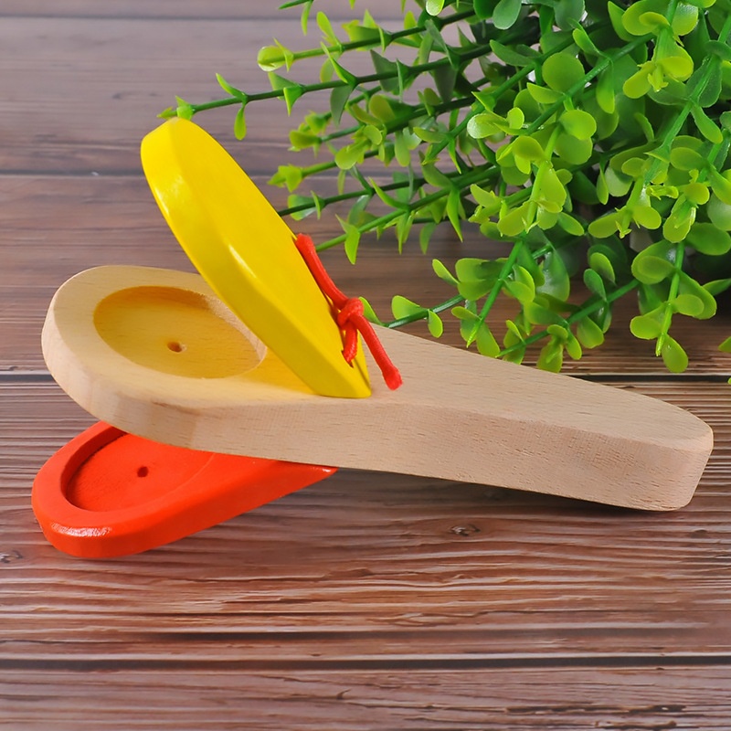 Wooden Children's Long-handled Castanets Orff Musicaltruments Infant And Toddler Educational Music Early Education Teaching Aids Toys