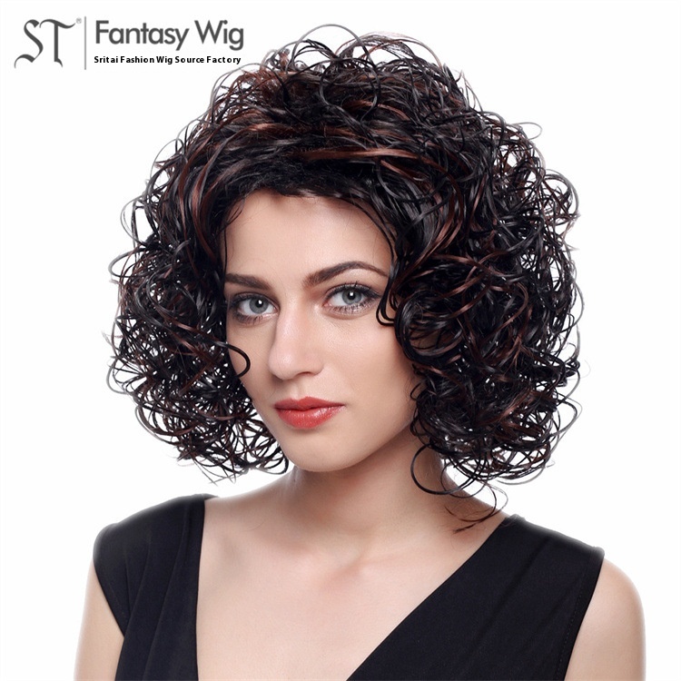 African Wigs For Women, Guangzhous To European And American Wigs, Canadian Foreign Trade Exports, Chemical Fiber Curly Hair Wigs