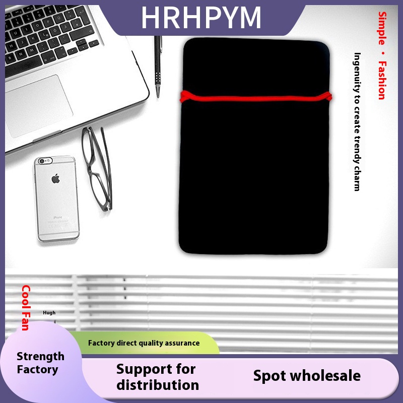 Laptop Liner Bag, Colorful Diving Material, Tablet Protective Cover Liner Bag, Simple Black And Red Two-color Liner Bag