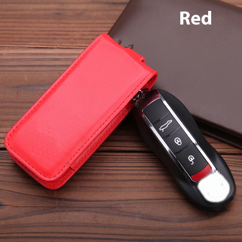 Car Key Cover Genuine Leather Specially Designed For Porsche Cayenne Panamera911 Pull-out Key Case Protective Cover
