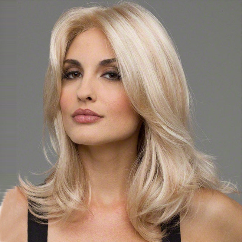 European And American Long Straight Hair Wigs For Women With Middle Parted Bangs And Fluffy Temperament Female Wigs Foreign Trade Golden Long Curls Found Goods