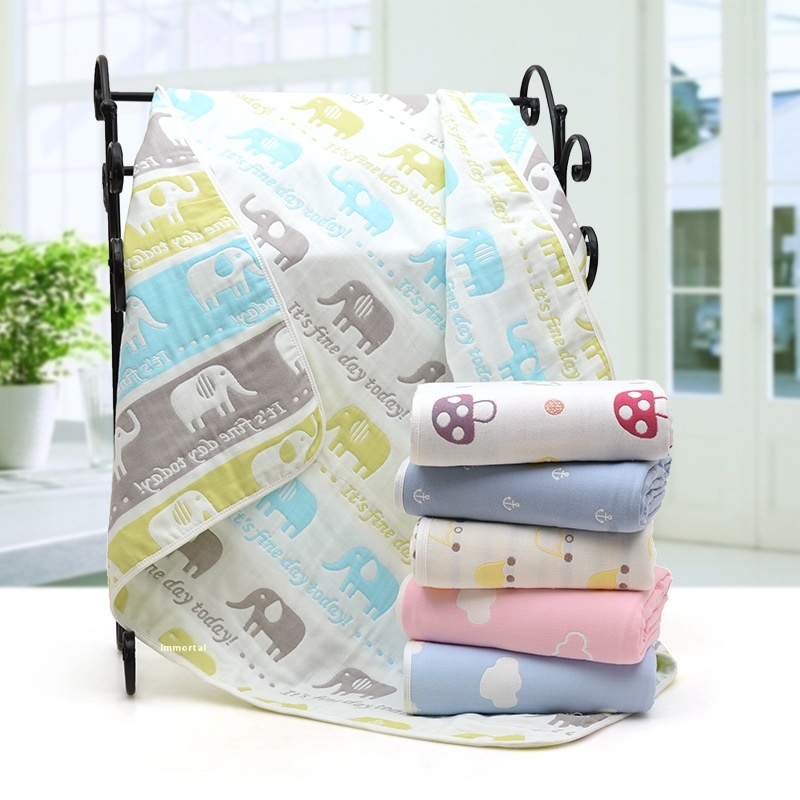 Cotton Gauze Bath Towel Baby Quilt Six Layers Gauze Children's Towel Quilt Baby Gauze Children's Quilt6 Layers110*110