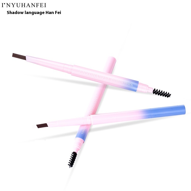 Shadow Language Han Fei Eyebrow Pen Gradient Automatic Rotation Not Easy To Smudge Waterproof Double- Headed Eyebrow Pen