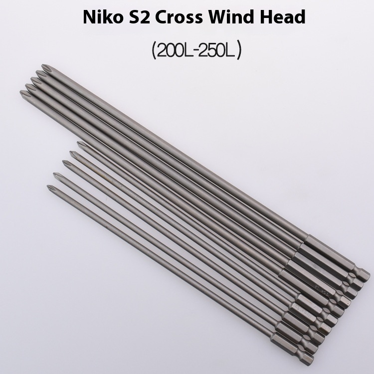 Nigao S2 Steel Cross Wind Bit Lengthened Bit Magnetic Electric Drill Electric Screwdriver Bit Pneumatic200 L250 L300 L