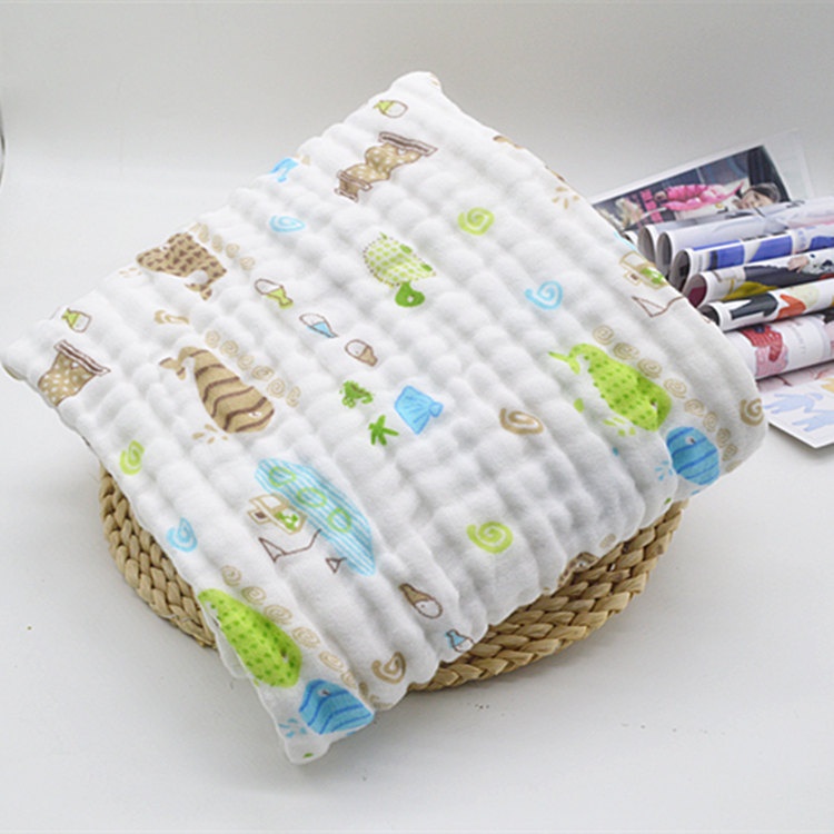 [ Free Shipping] Infant And Toddler Pure Cotton Bath Towel Six-layer Gauze Baby Quiltborn Baby Quilt Children's Seersucker Towel Quilt