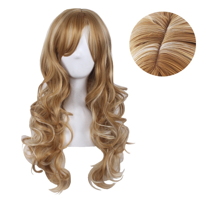 European And American Popular Golden Long Curly Hair Stage Performance Wig C O S Anime Female Hair