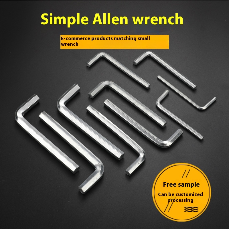 L-shaped Flat Head Hexagonal Wrench, Simple Bicycle Furniture Matching Hexagonal Key,7-word Wrench, Hexagonal Wrench