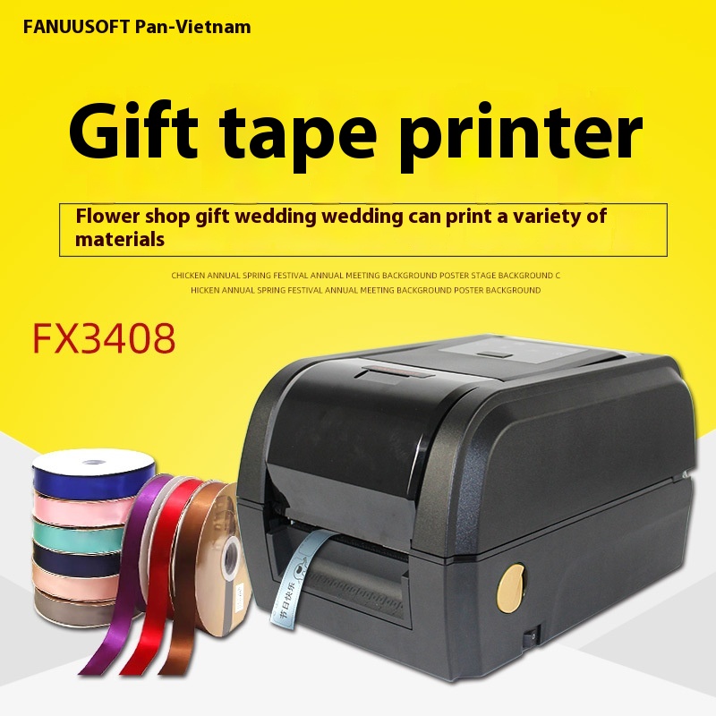 Flower Shop Flower Basket Streamer Printer F X3408 Gift Ribbon Ribbon Banner Machine Packaging Ribbon Elegiac Couplet Printer