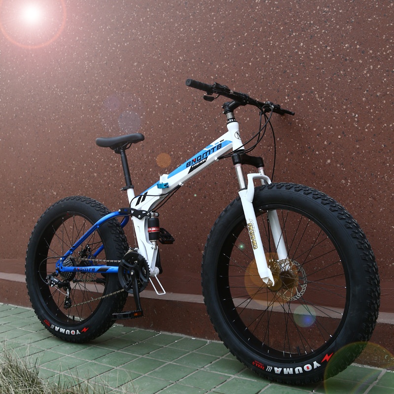 Folding Snow Mountain Bike Variable Speed Shock Absorber Disc Brake Widened Large Tire Gift Bike