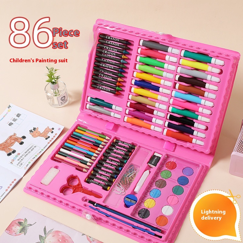 Gift86-piece Set Student24-color Paintbrush Children's Painting Painting Graffiti Gift Art Watercolor Pen Stationery Set