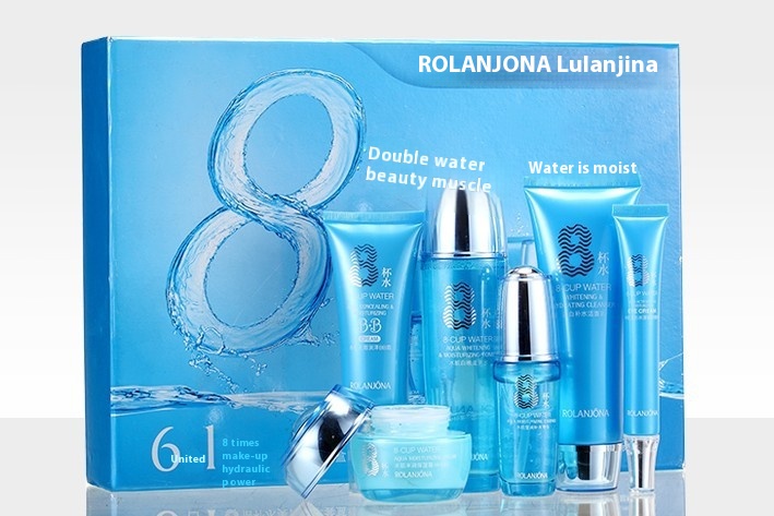 Lulanjina Eight Cups Of Water Hydrating Cleanser Water Milk B B Cream Moisturizing Cream Water Gel Cream Mask Six-piece Set