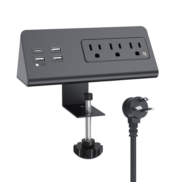 American Standard Power Desktop Socket Twist Fixed USBTriangle Clampable Desktop Socket Can Be Fixed Without Drilling Holes