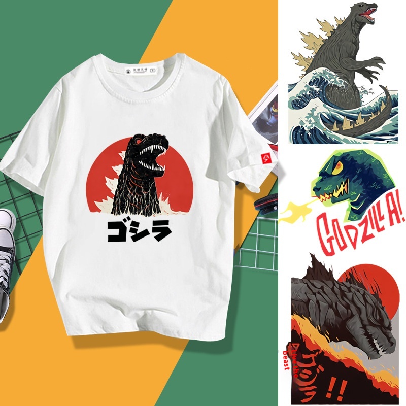 Movie Godzilla Godzilla Godzilla Surrounding Godzilla Monster Short-sleeved T-shirt Men's Clothes T-shirt Women's Tide