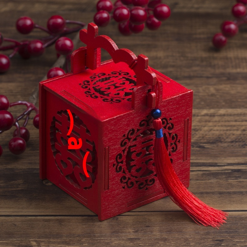 Creative Wedding Candy Box Chinese Style Wedding Chinese Style Wooden Hollow Wedding Candy Gift Box Wedding Candy Gift Candy Box