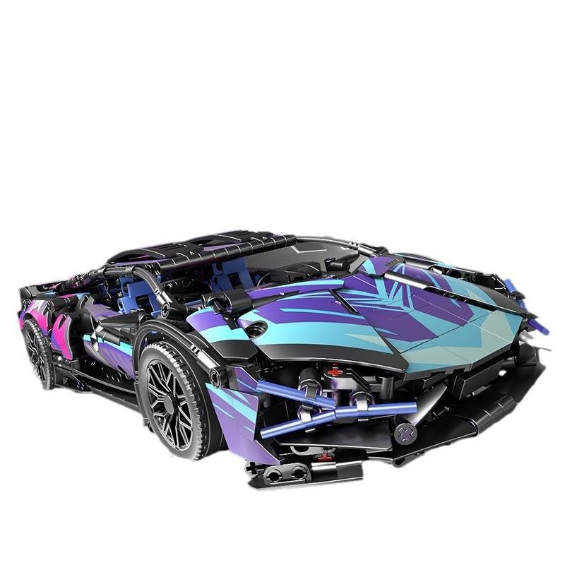 Compatible With Lego Building Blocks Cyberpunk911 Lambo Starkini Sports Car Children's Toys Remote Control Car Model