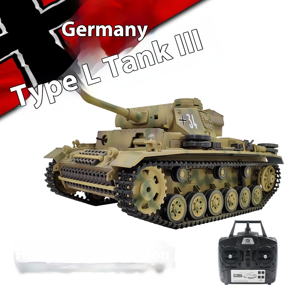 Henglong German IIIL-type Electric Remote Control Tank Smoking Military Model Toy