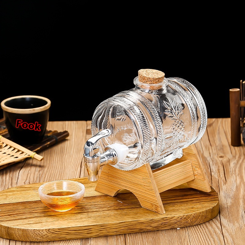Beverage Barrel With Faucet Glass Sealed Geng Wine Bottle1 LCoke Barrel2 Catties Wine Tank Winemaking